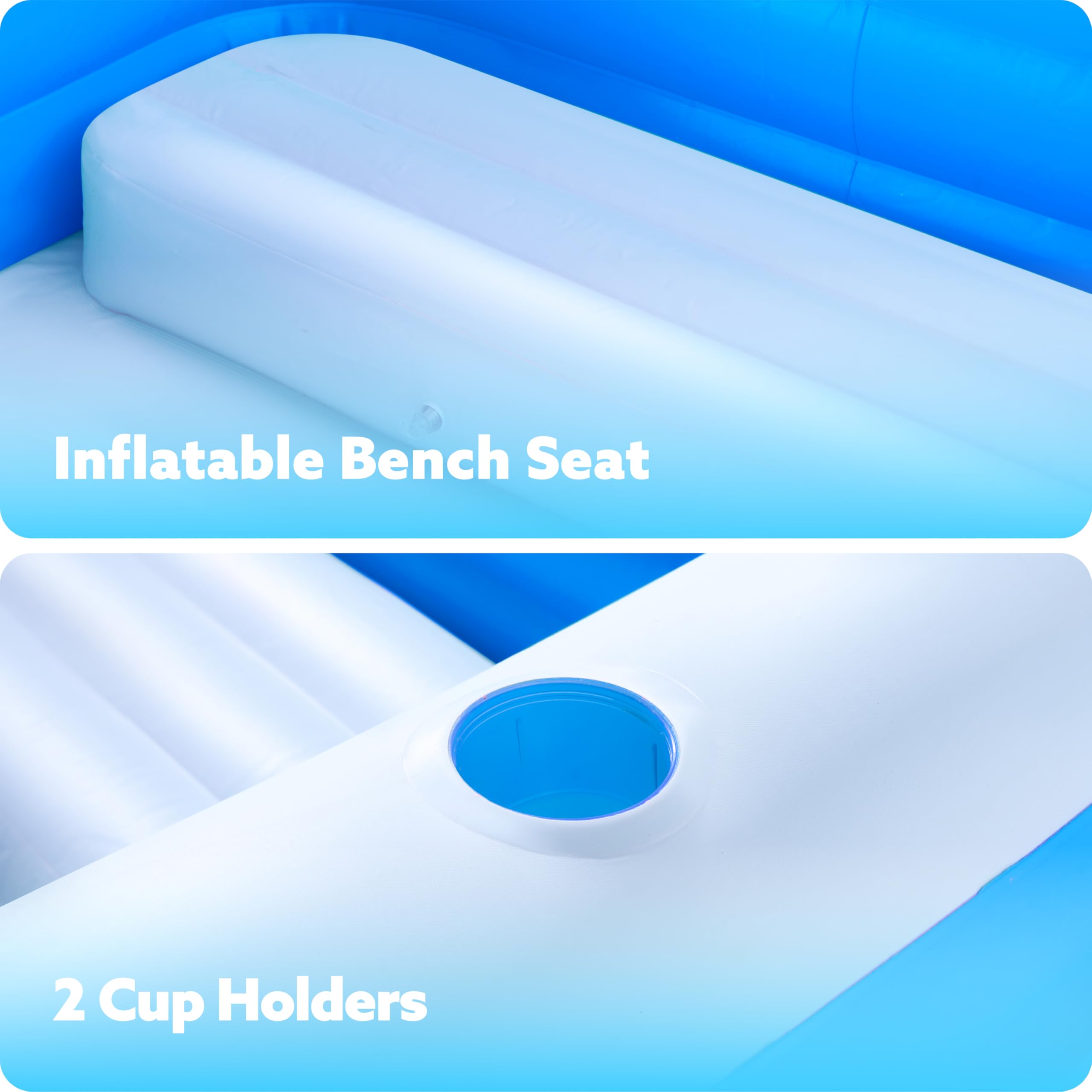 Inflatable Swimming Pool with Seats 120" x 72" x 22"