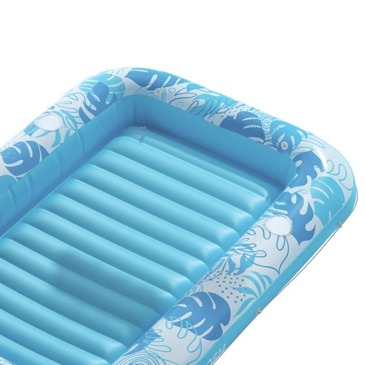 SLOOSH Inflatable Tanning Pool Lounger Float – XL 85"x57" , Cyan White