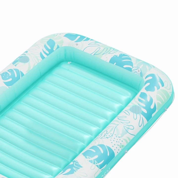 SLOOSH Inflatable Tanning Pool Lounger Float – XL 85"x57" , Cyan White