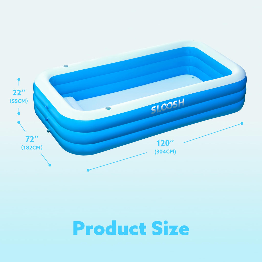Inflatable Swimming Pool with Seats 120" x 72" x 22"