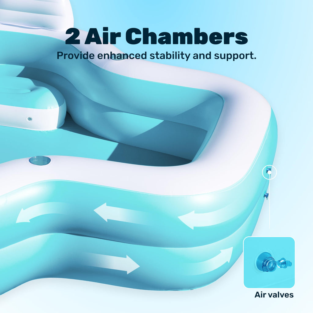 Inflatable Swimming Pool with Seats, 120" x 101" x 26"