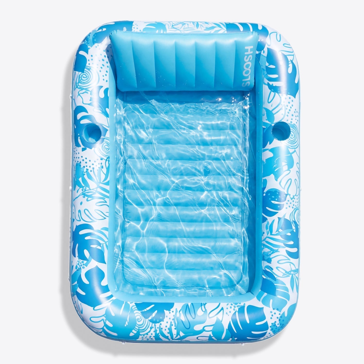 SLOOSH Inflatable Tanning Pool Lounger Float, Cyan Pink XL, 85" x 57"