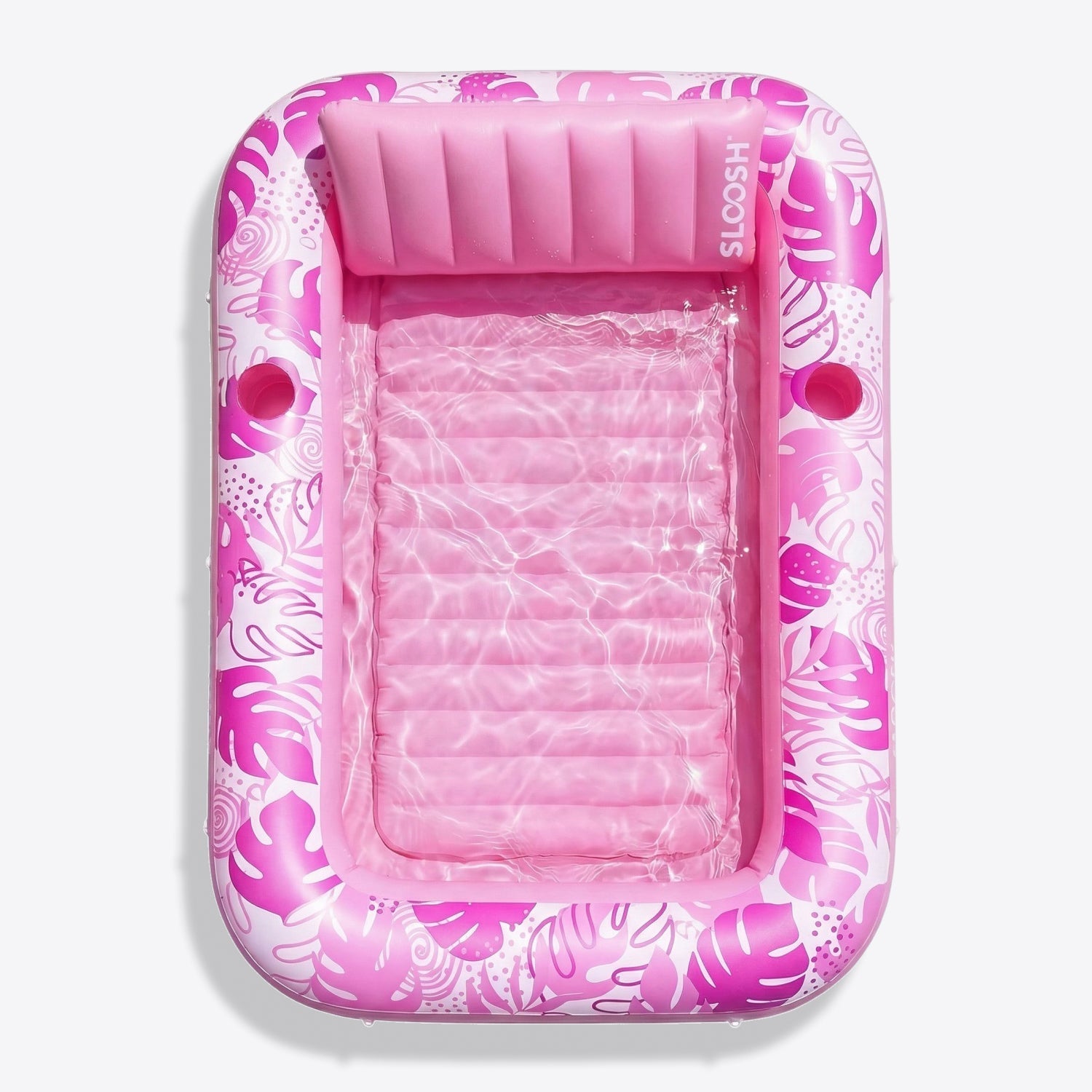SLOOSH Inflatable Tanning Pool Lounger Float – XL 85"x57" , Cyan White