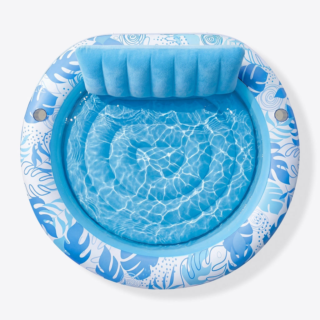 SLOOSH Inflatable Round Float Tanning Pool, Pink, 72" x 65"