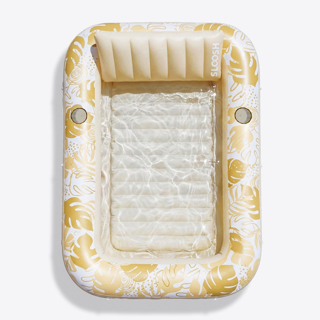 SLOOSH Inflatable Tanning Pool Lounger Float, Blue-XL, 85" x 57"