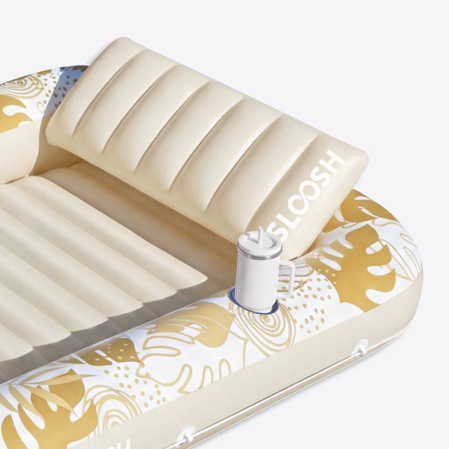 SLOOSH Inflatable Tanning Pool Lounger Float, Dark Blue-XL, 85""x57"