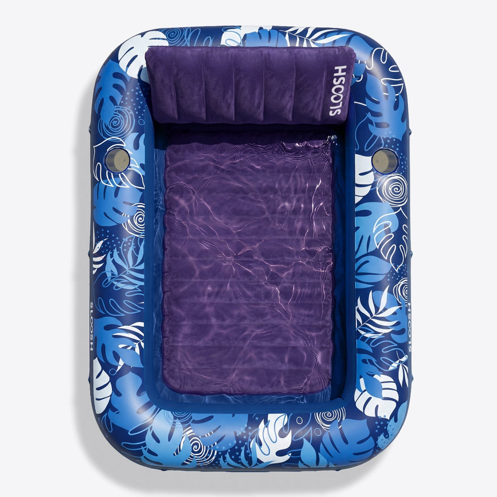SLOOSH Inflatable Tanning Pool Lounger Float, Oatmeal White XL, 85" x 57"