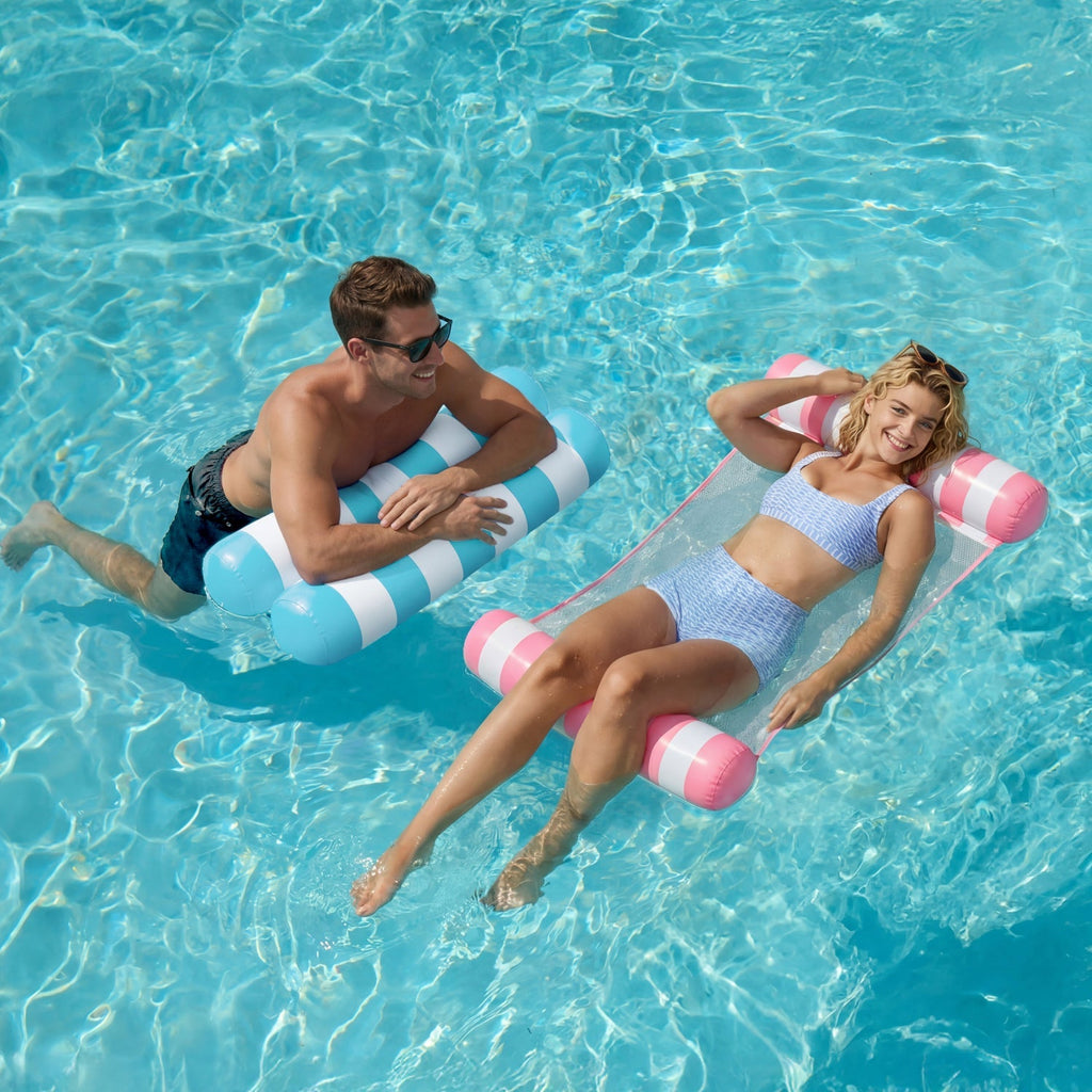 Cyan Pink 85" Tanning Pool with Float Hammock Best Friend Choice Bundle