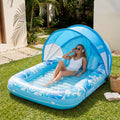 SLOOSH 70" x 46" Blue Tanning Pool with Canopy