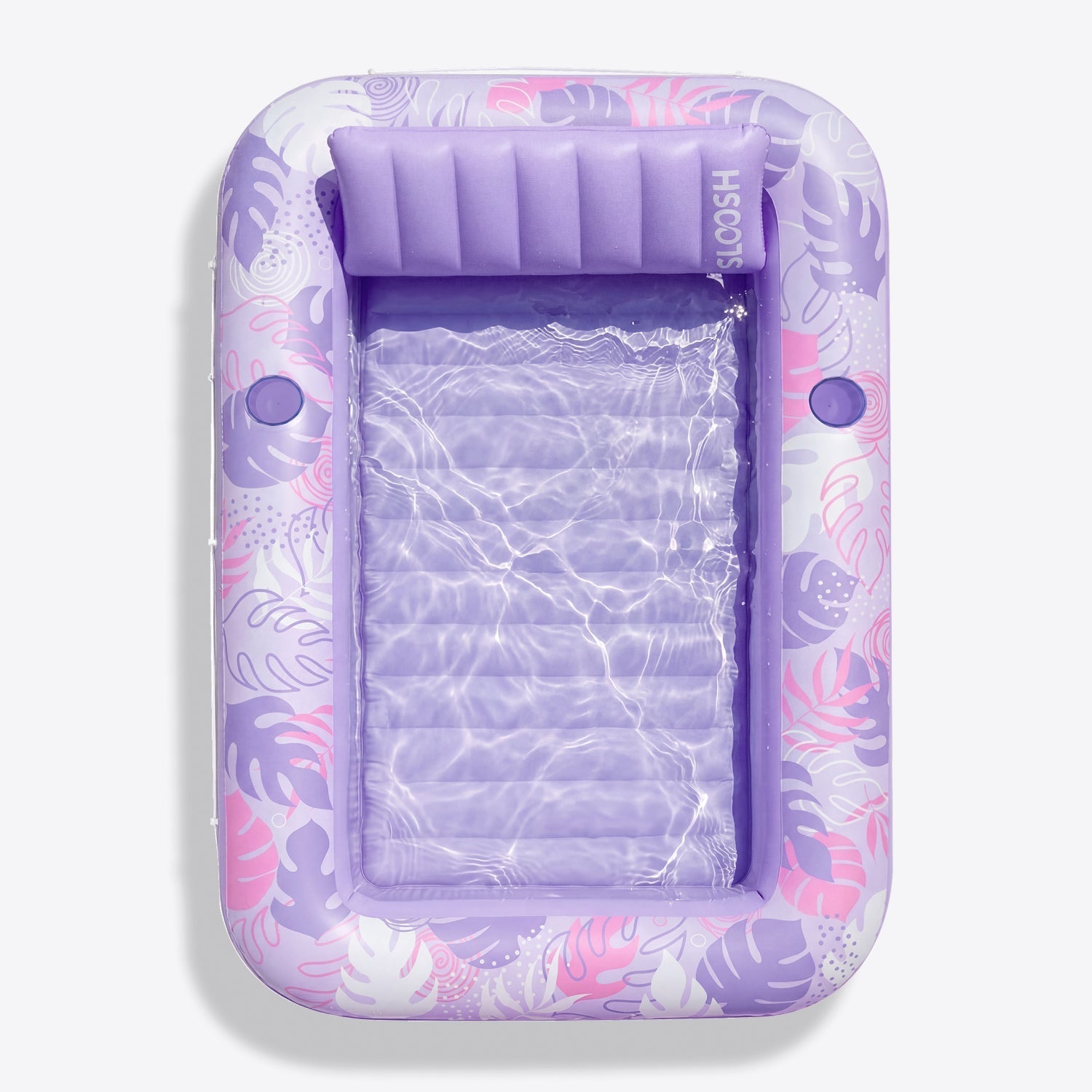 SLOOSH Inflatable Tanning Pool Lounger Float, Purple Chase Flower Bloom State, 70" x 46"