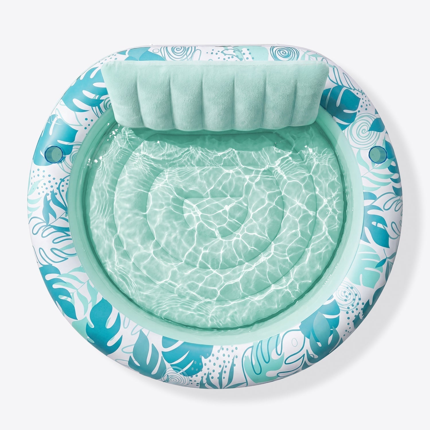 SLOOSH Inflatable Round Float  Float Tanning Pool, Blue, 72" x 65"