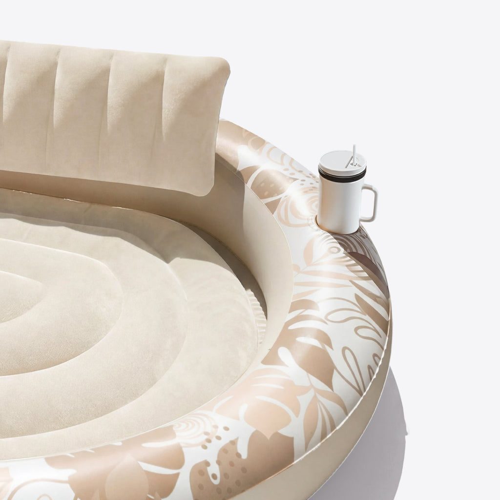 SLOOSH Inflatable Round Float  Float Tanning Pool, Blue, 72" x 65"
