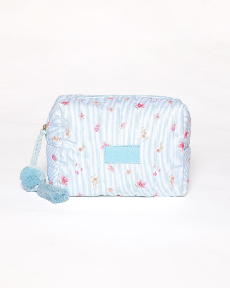 Cosmetic Case - Blue Garden Stripe