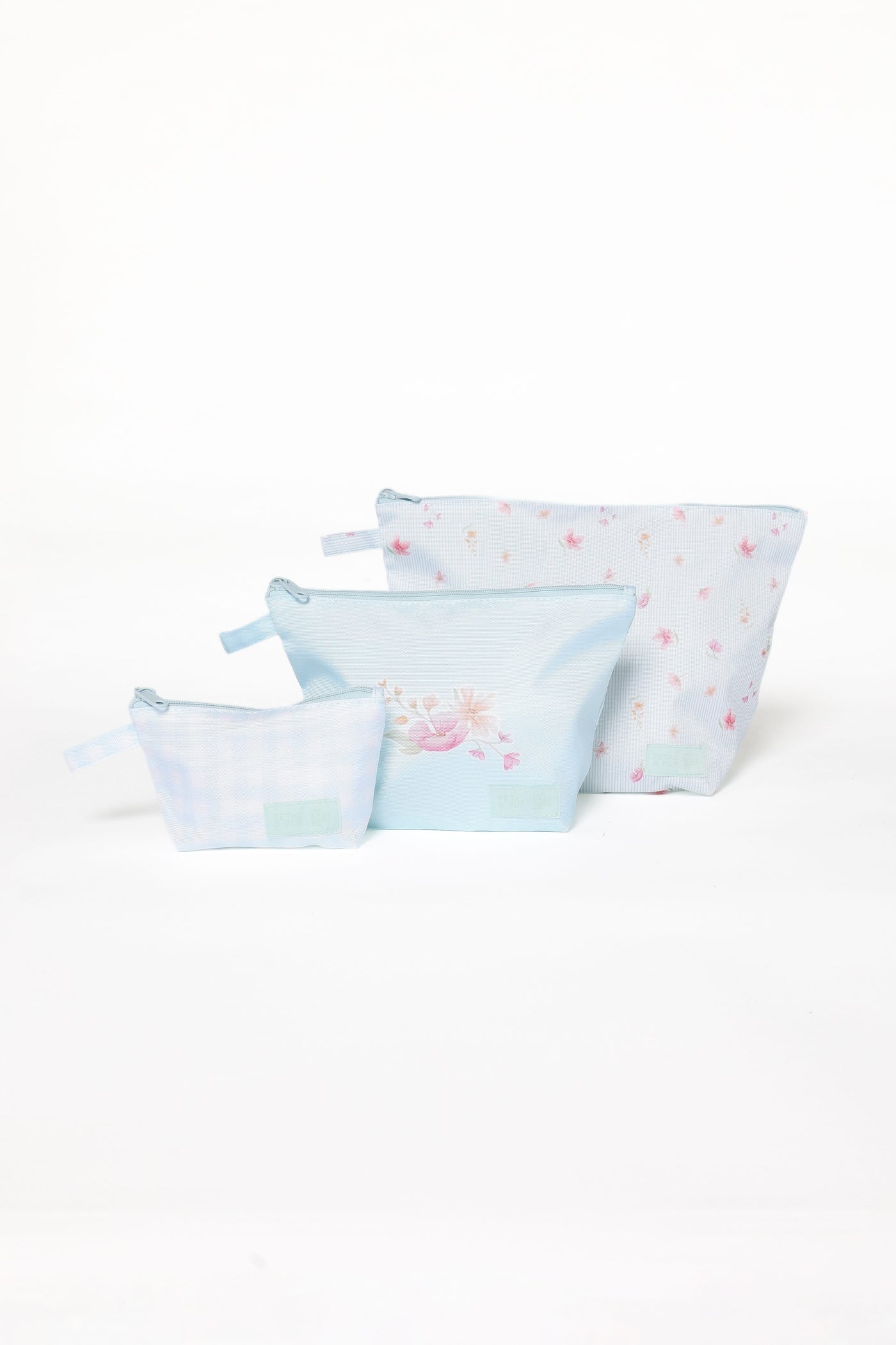 Handy Pouch Trio - Blue Garden Stripe