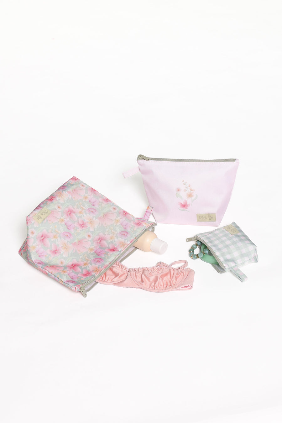 Handy Pouch Trio - Sage Wildflowers
