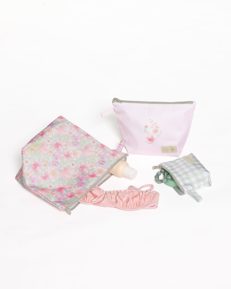Handy Pouch Trio - Sage Wildflowers
