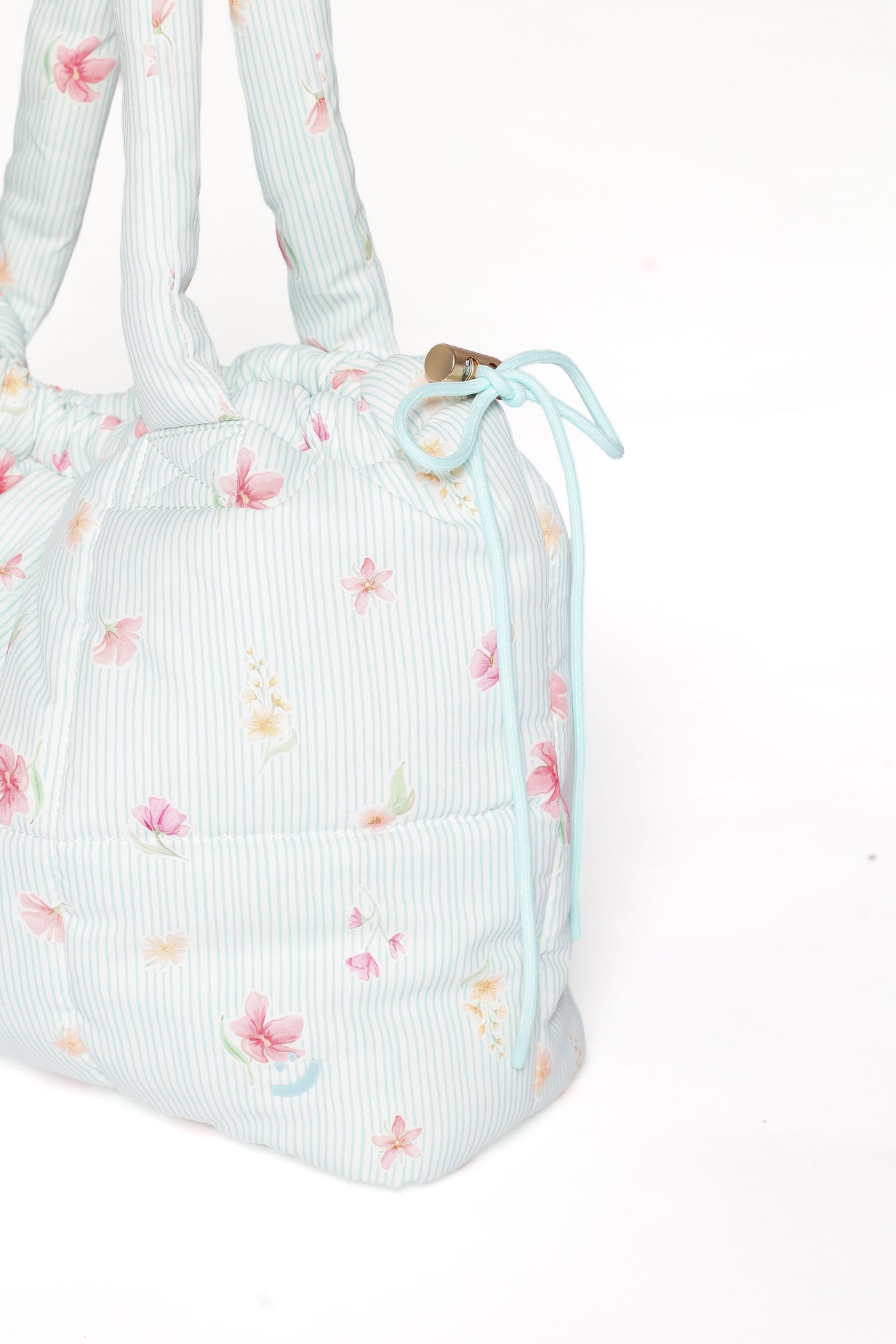 Marshmallow Midi Tote - Blue Garden Stripe