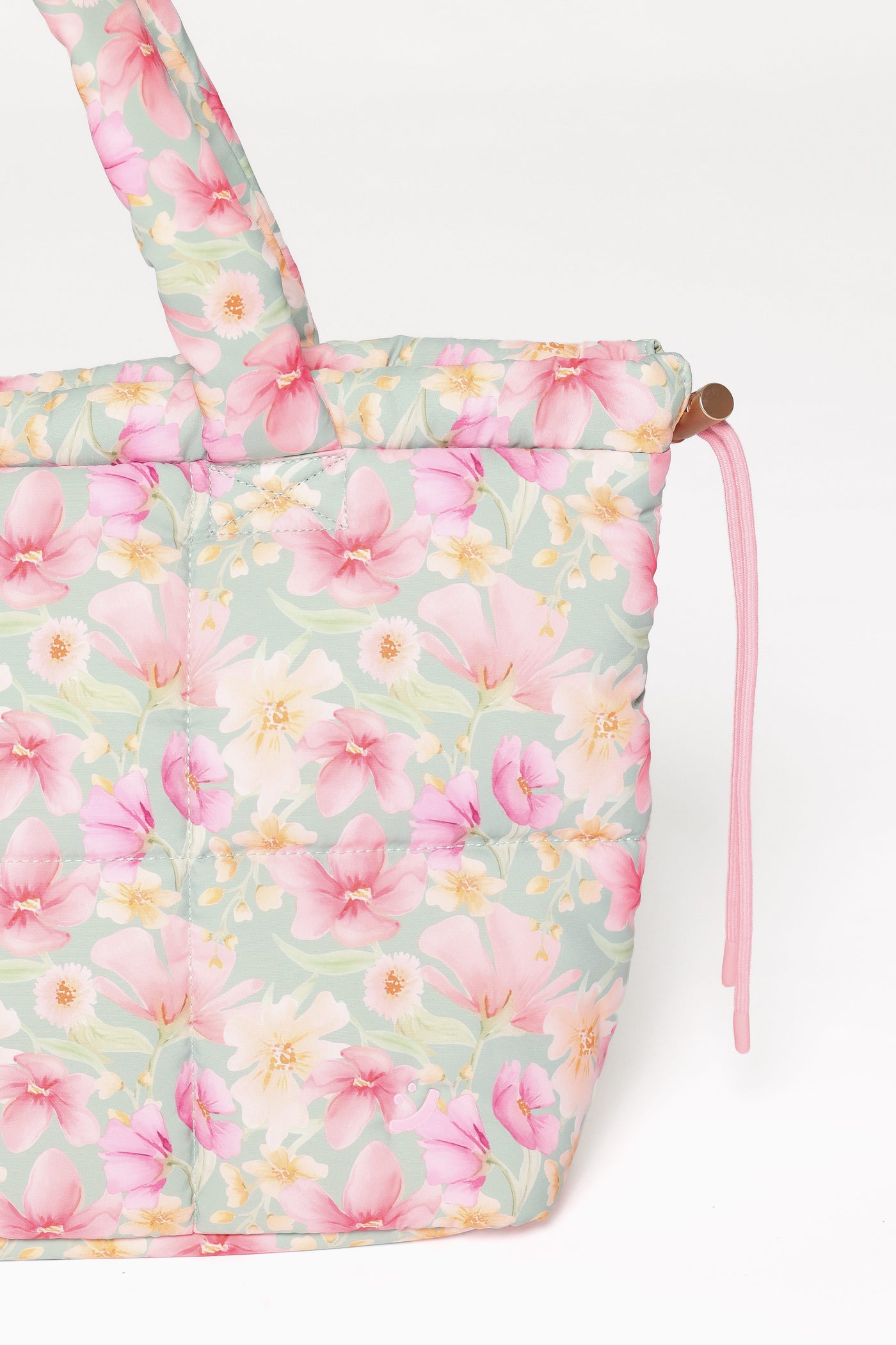 Marshmallow Midi Tote - Sage Wildflowers