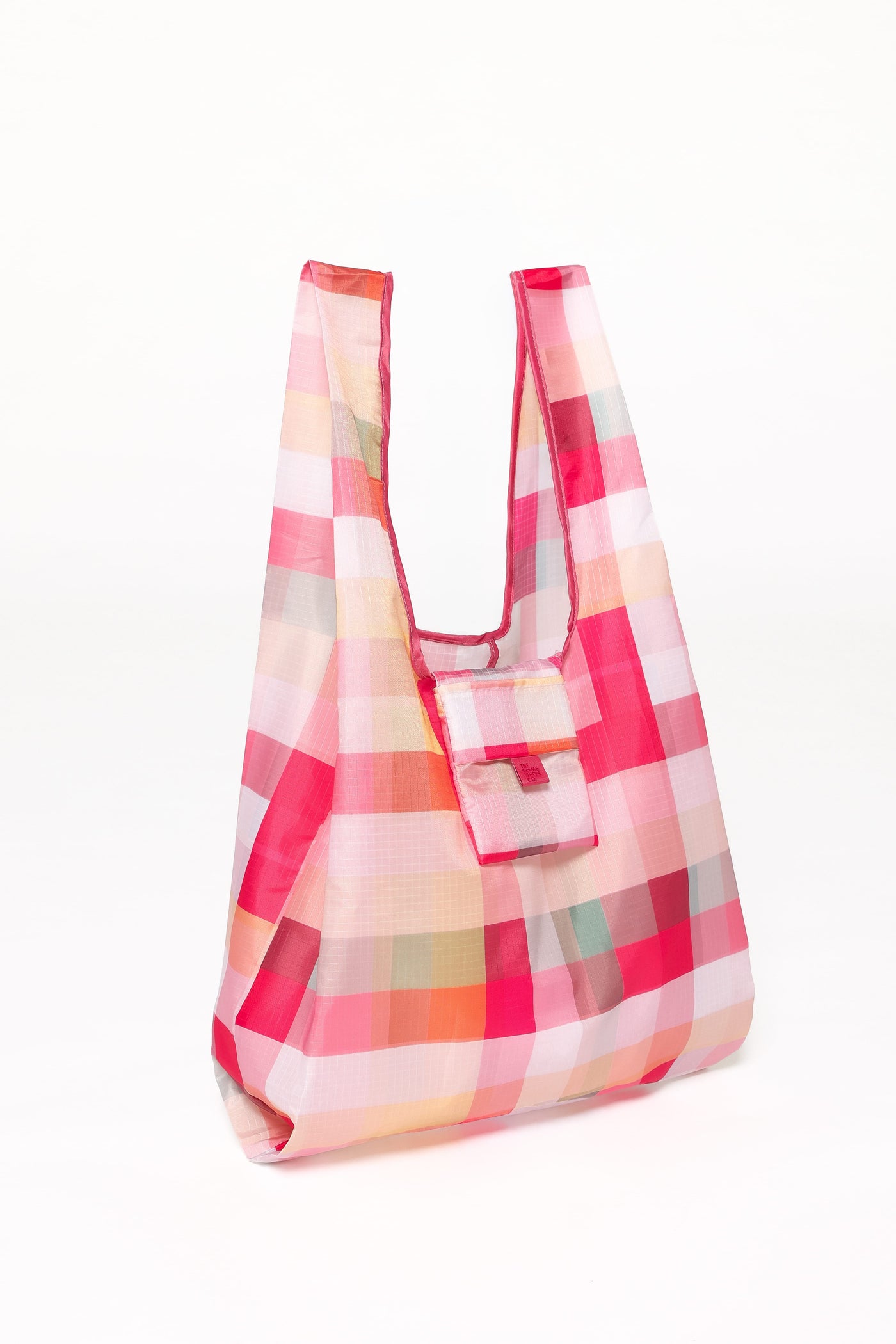 Reusable Shopping Bag - Pink Picnic Plaid