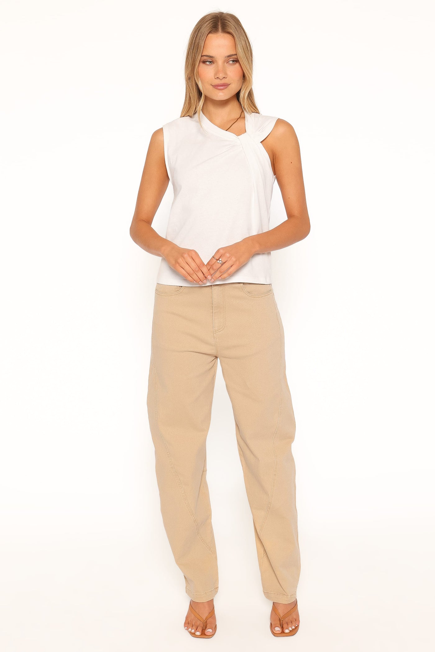 Amity Barrel Leg Denim Jeans - Mushroom