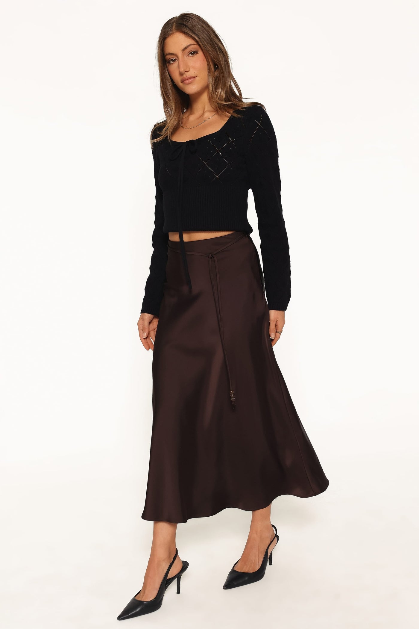 Bayley Midi Skirt - Chocolate Brown