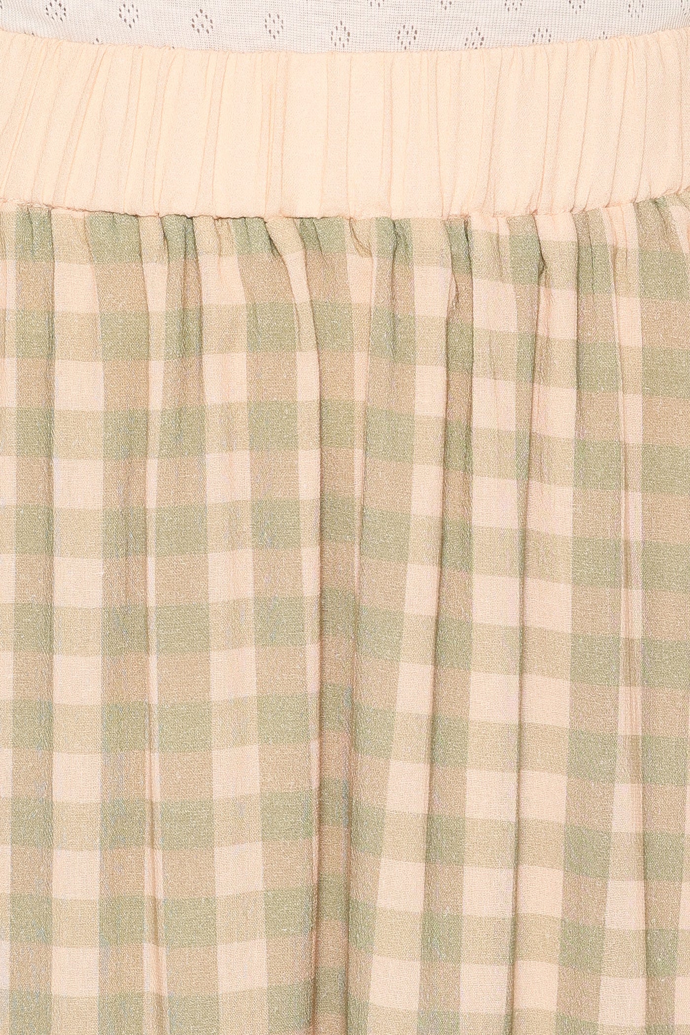 Daroda Midi Circle Skirt - Green/Pink Gingham