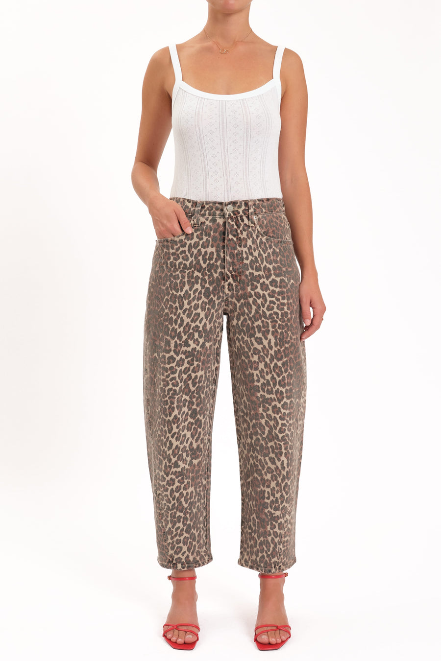 Daze Westward Barrel Leg Jeans - Cool Cat