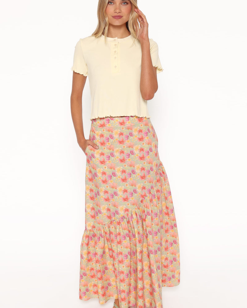Shelbie Maxi Skirt - Sage Wildflower