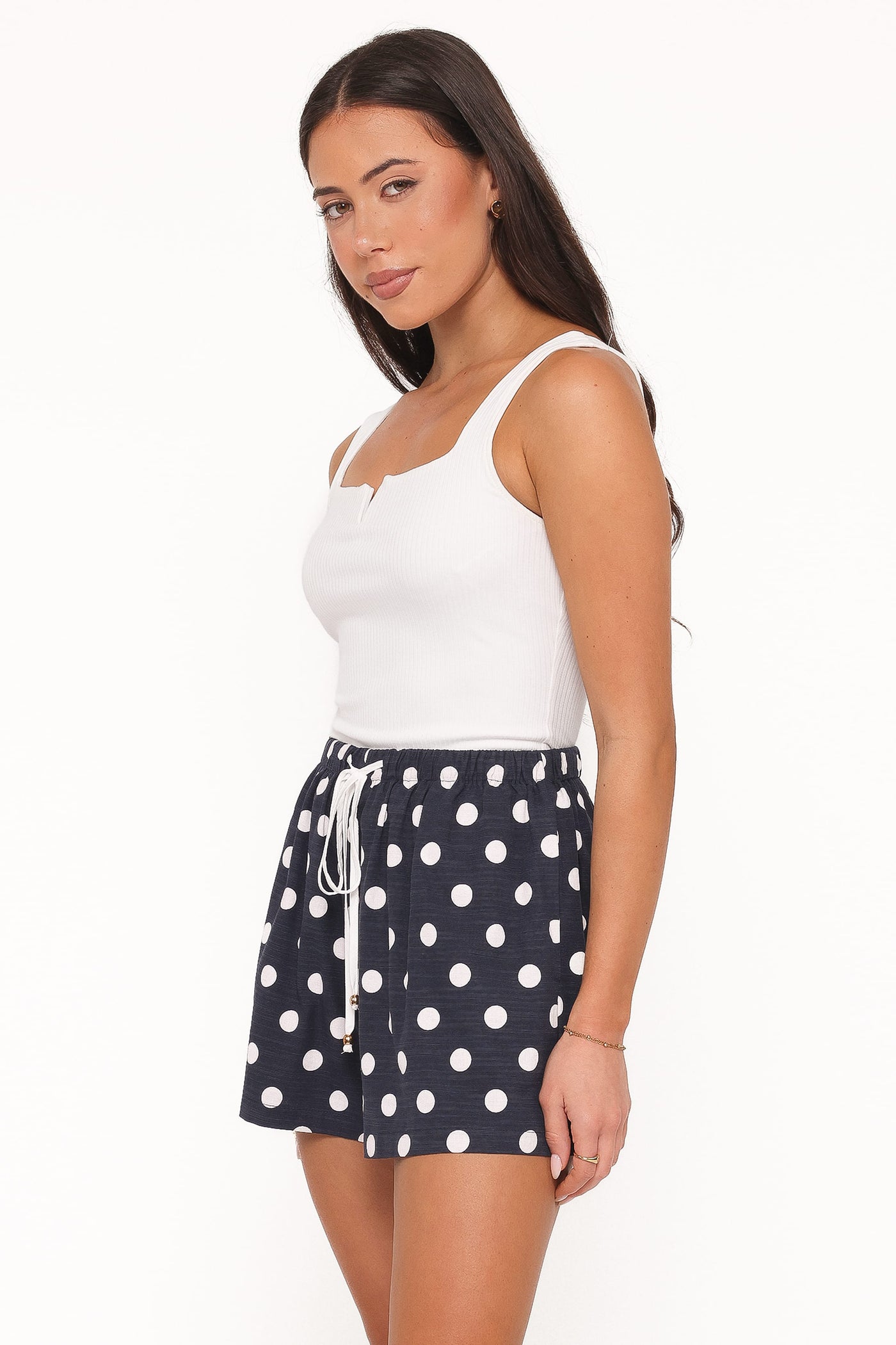 Wren Short - Navy Polka Dot