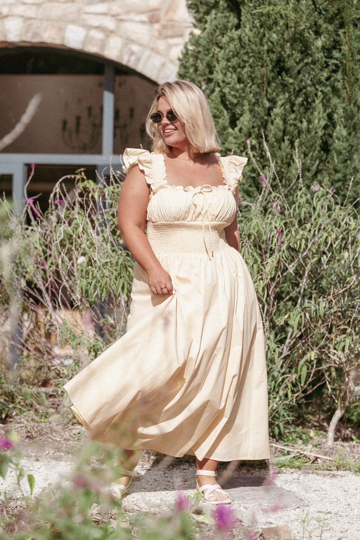 Bronte Midi Dress - Butter Yellow