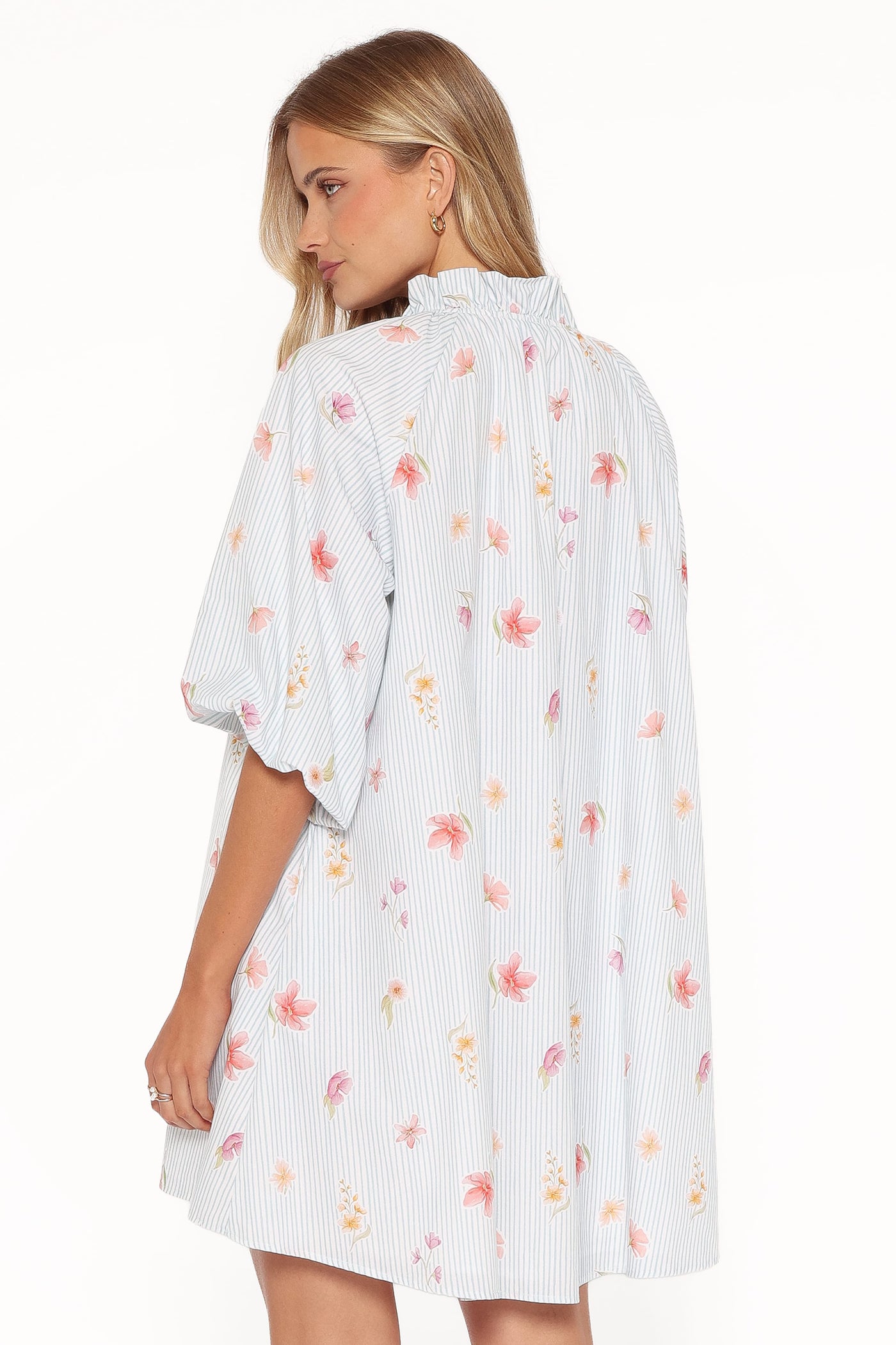 Doran Mini Dress - Blue Garden Stripe