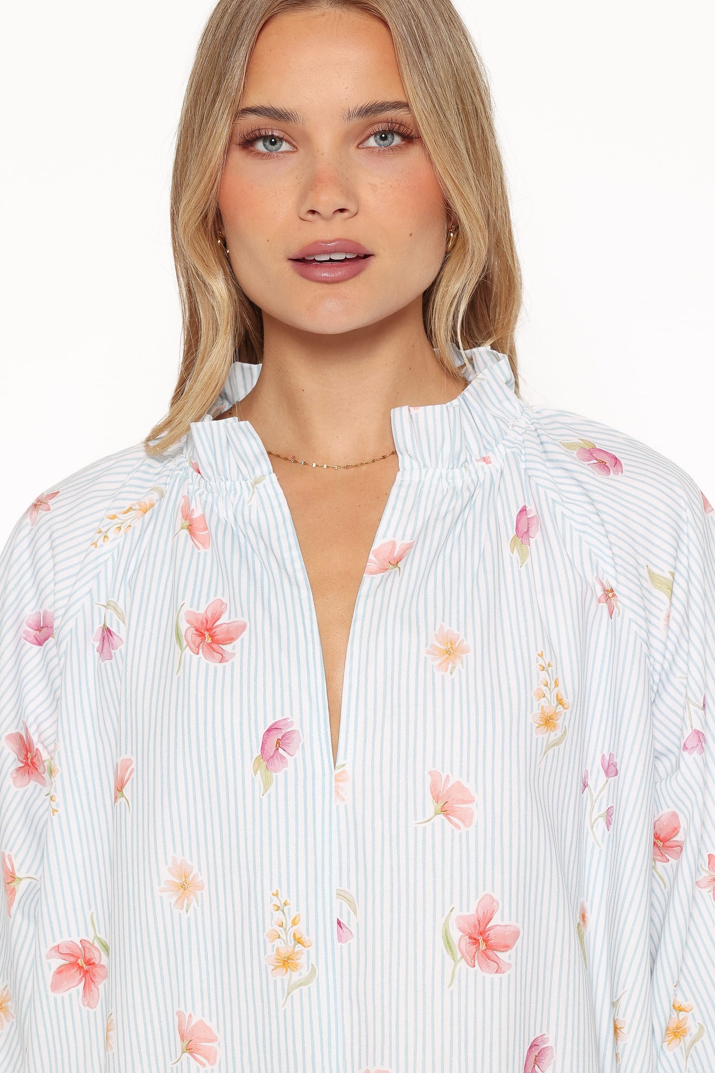 Doran Mini Dress - Blue Garden Stripe