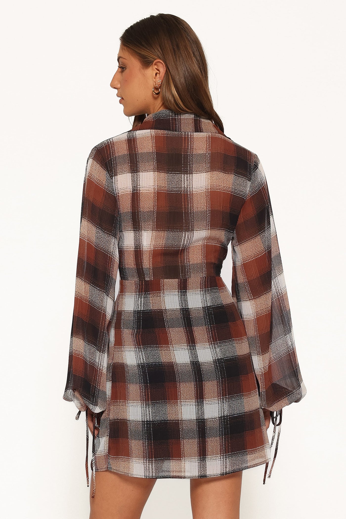 Eadie Long Sleeve Mini Dress - Plaid