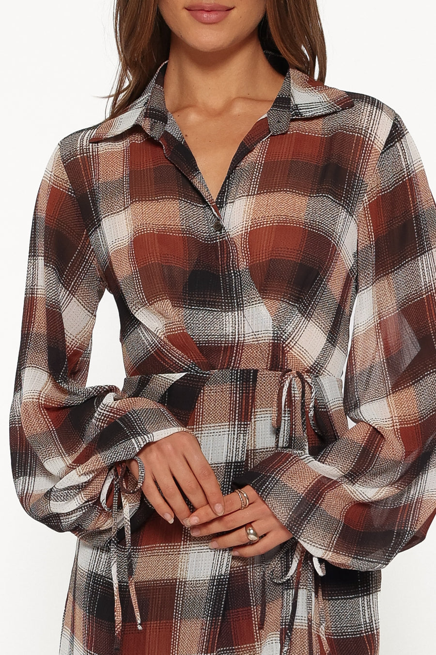 Eadie Long Sleeve Mini Dress - Plaid