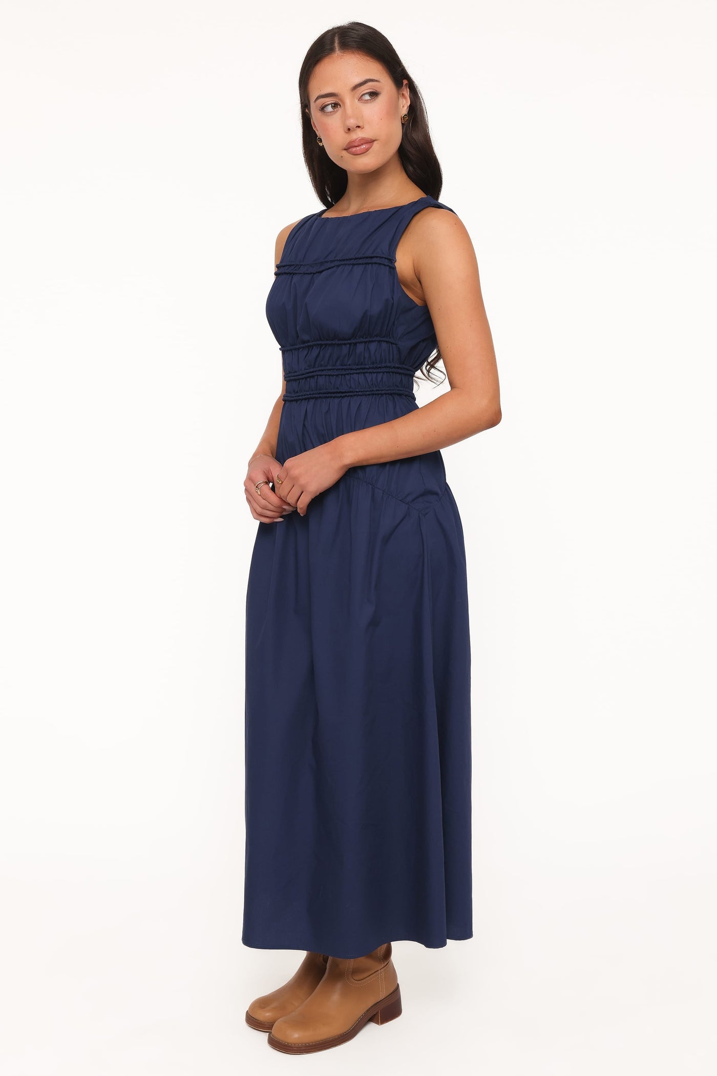 Fern Midi Dress - Navy Blue