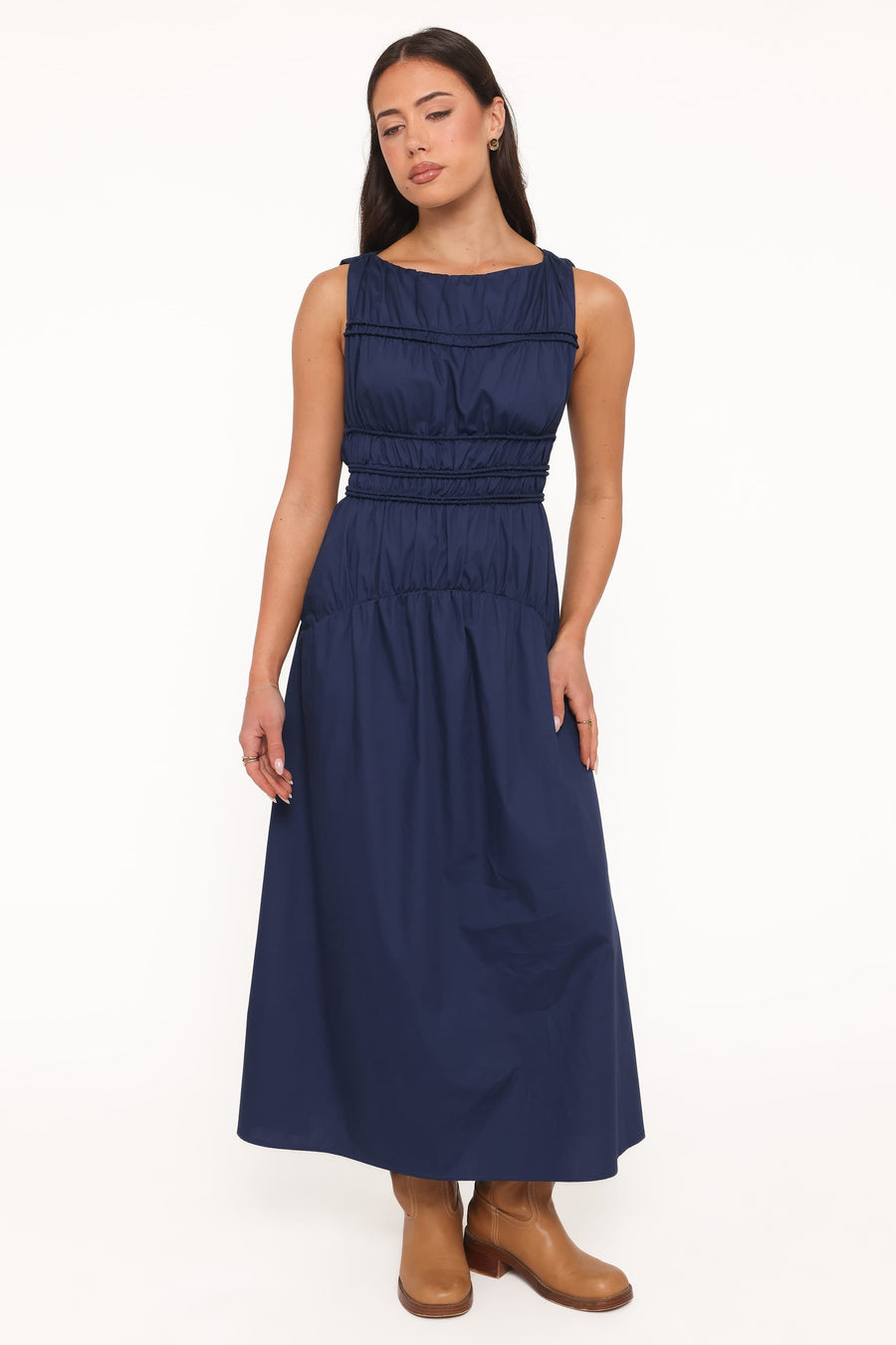 Fern Midi Dress - Navy Blue