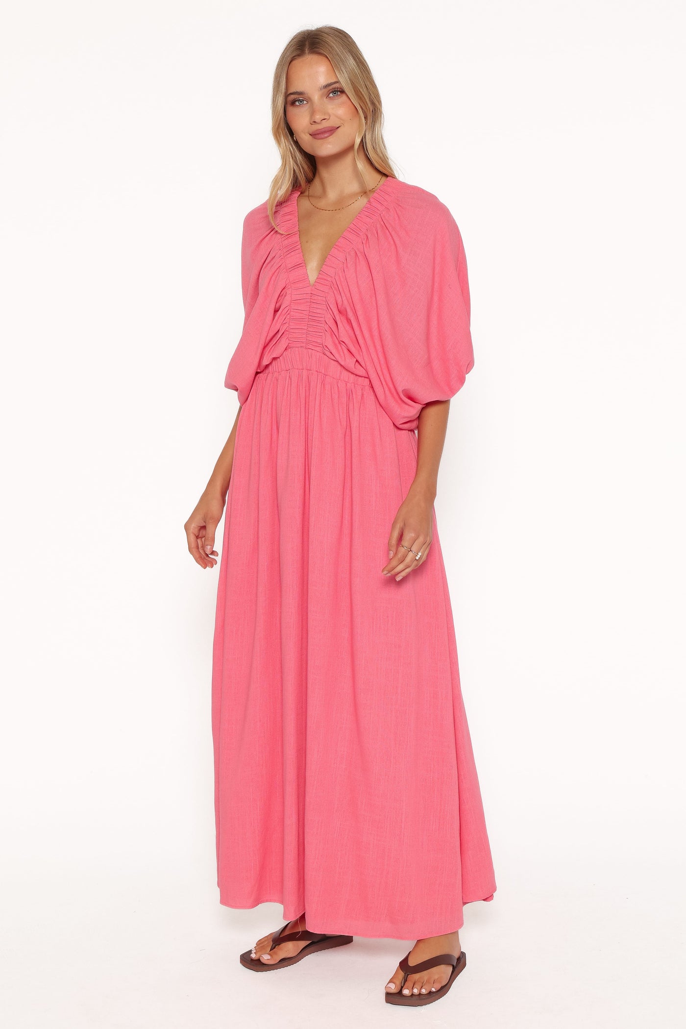 Gianna Puff Sleeve Maxi Dress - Pink