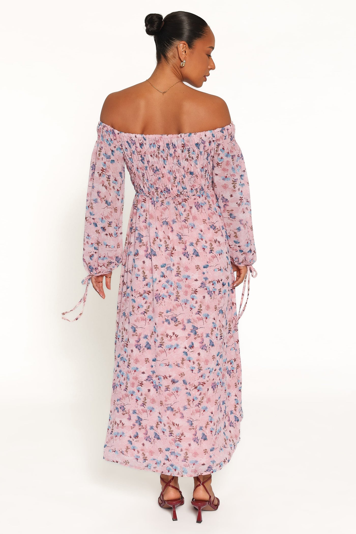 Harlon Off Shoulder Maxi Dress - Pink Floral