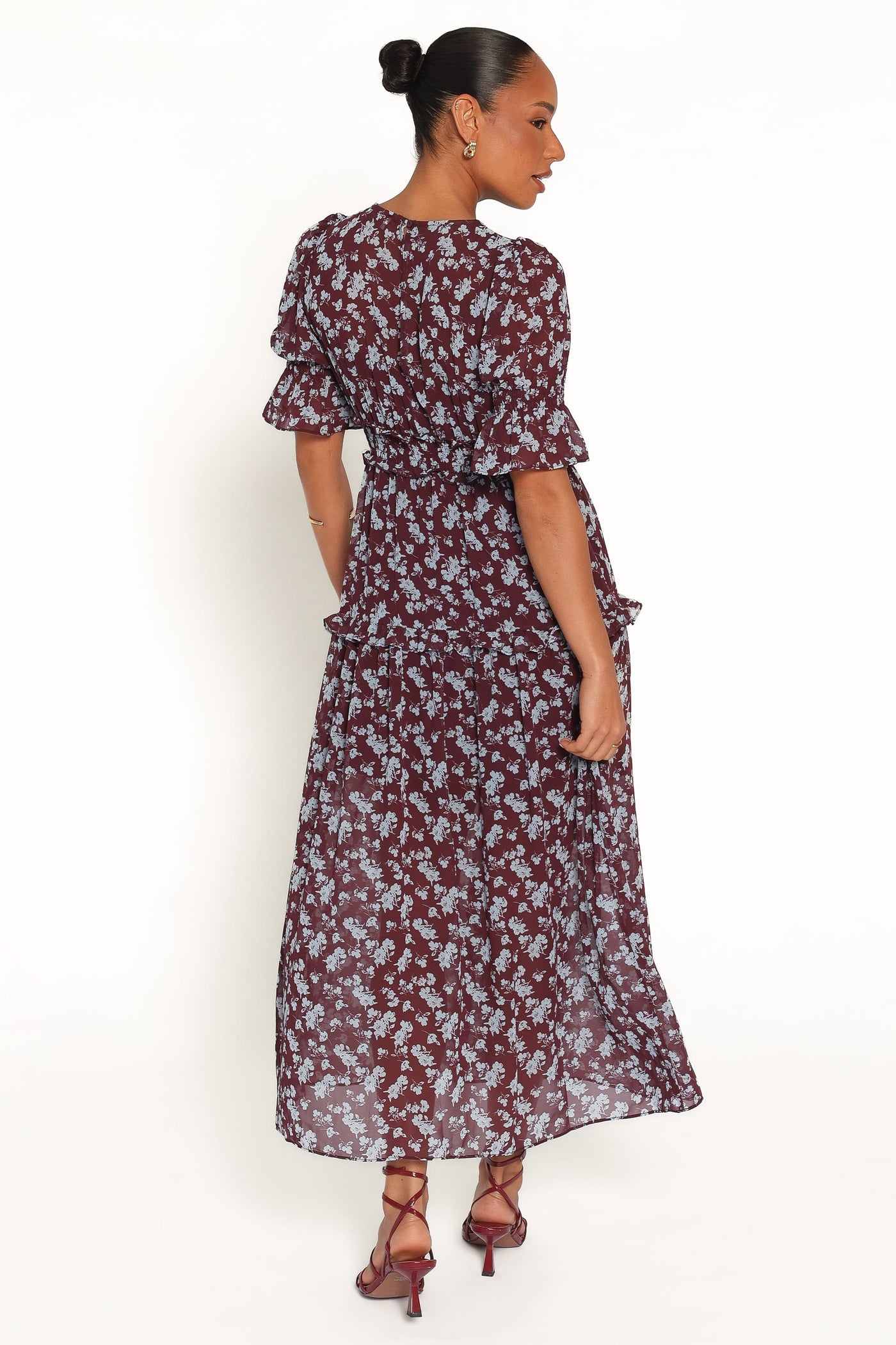 Kelina Maxi Dress - Burgundy Floral