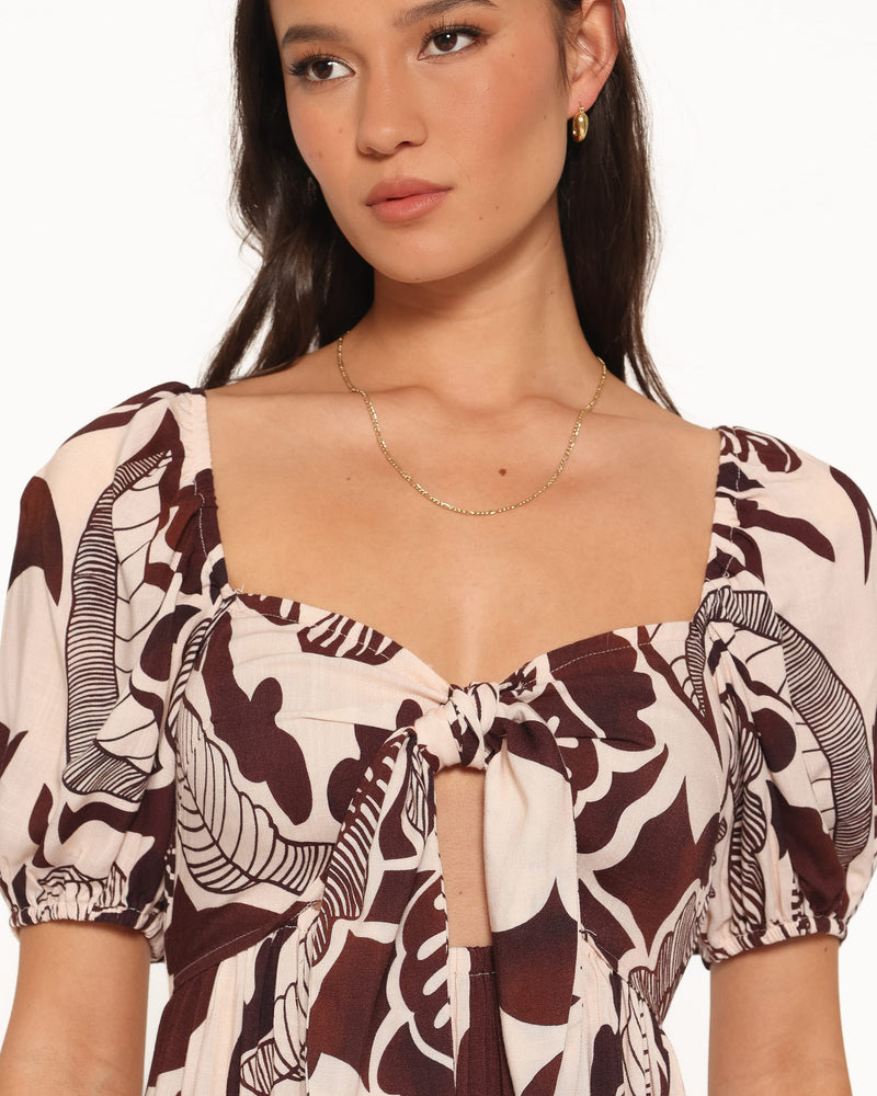 Kepner Maxi Dress - Brown Floral