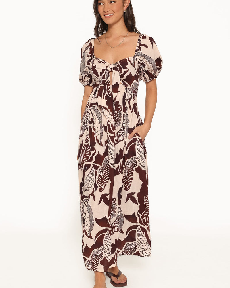 Kepner Maxi Dress - Brown Floral