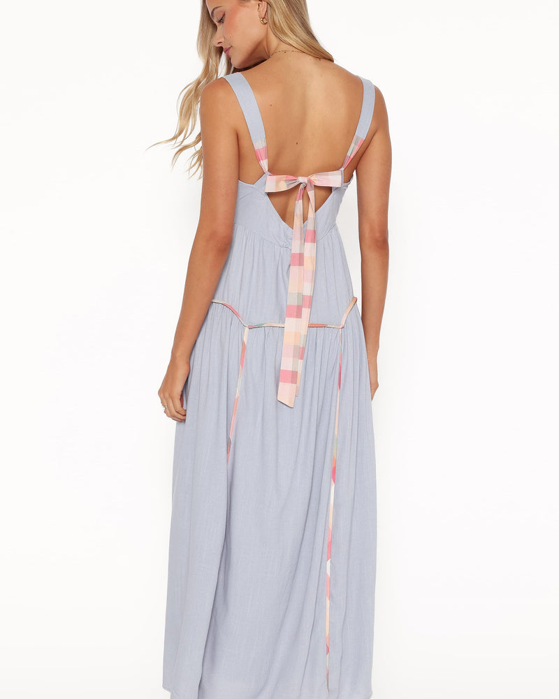 Kyla Maxi Dress - Light Blue Linen