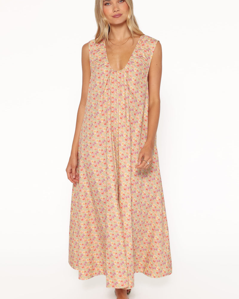 Laurita Maxi Dress - Sage Wildflower