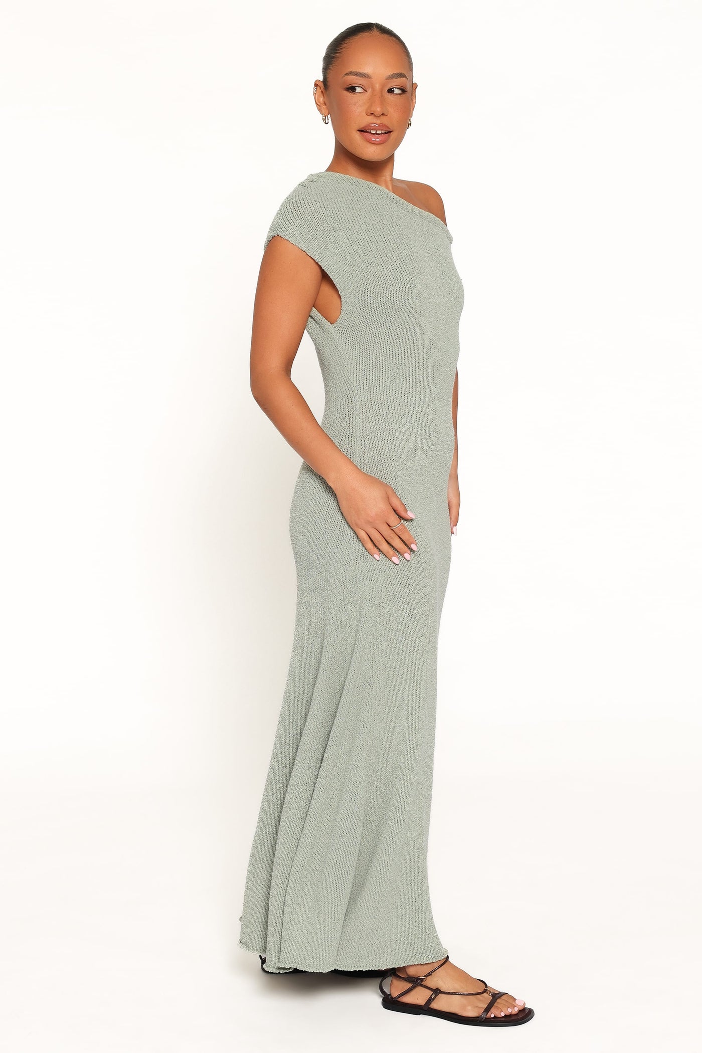 Linora Off Shoulder Maxi Dress - Sage Green