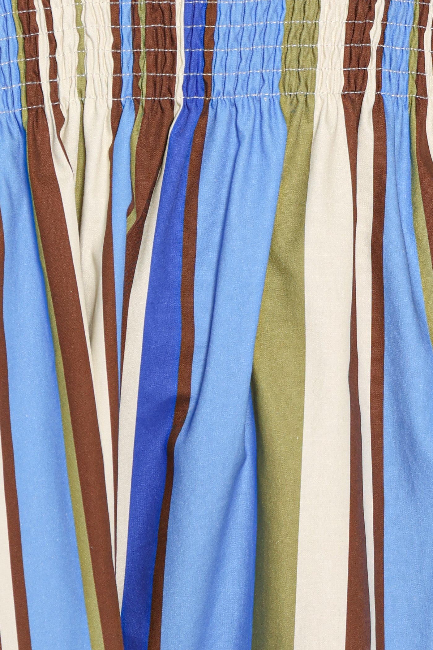 Nella Strapless Maxi Dress - Blue/Khaki Stripe