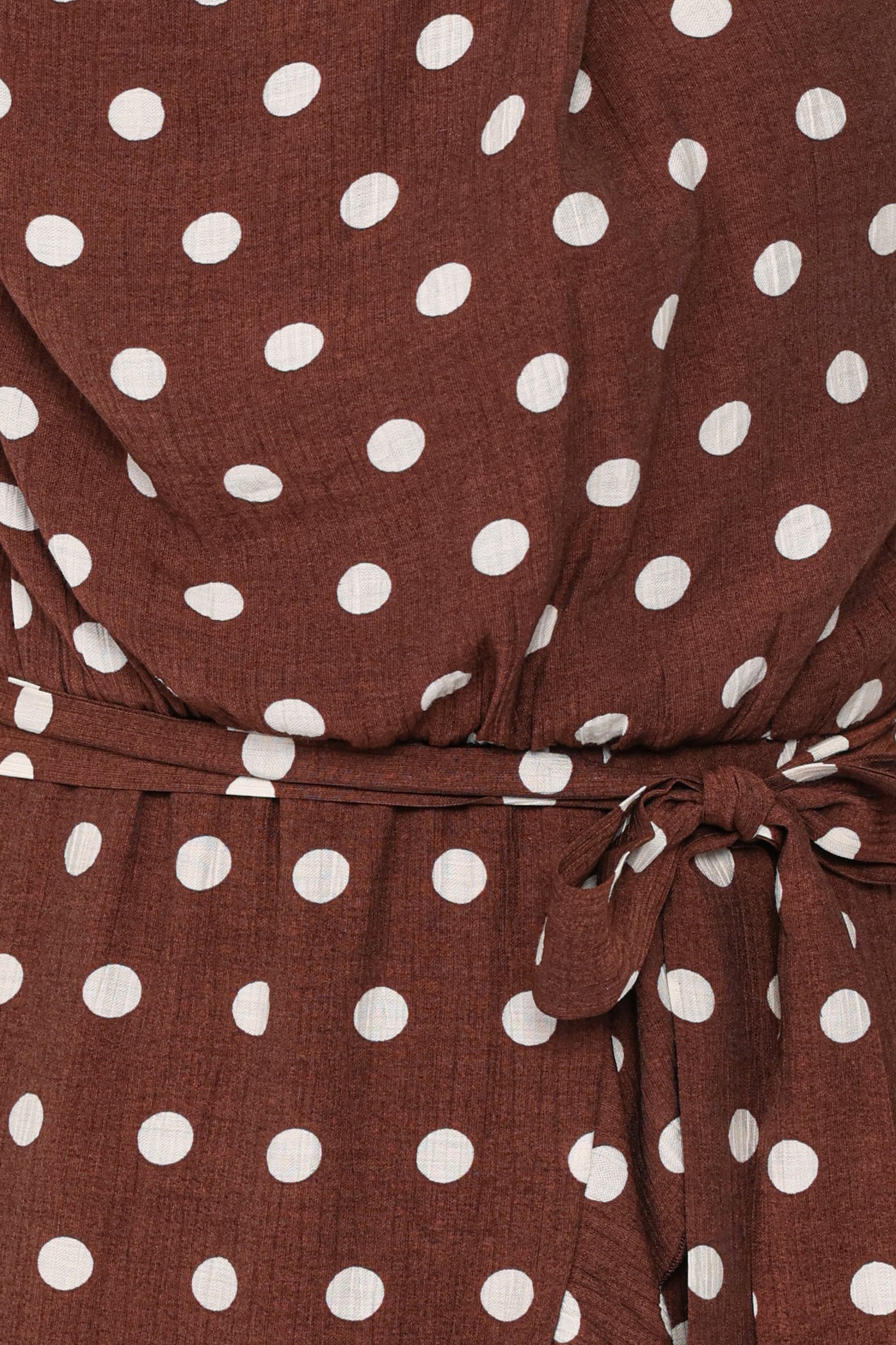 Olana Midi Dress - Brown Polka Dot