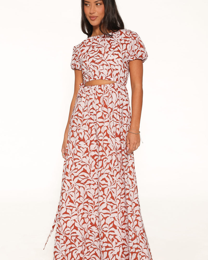 Toria Maxi Dress - Red Floral