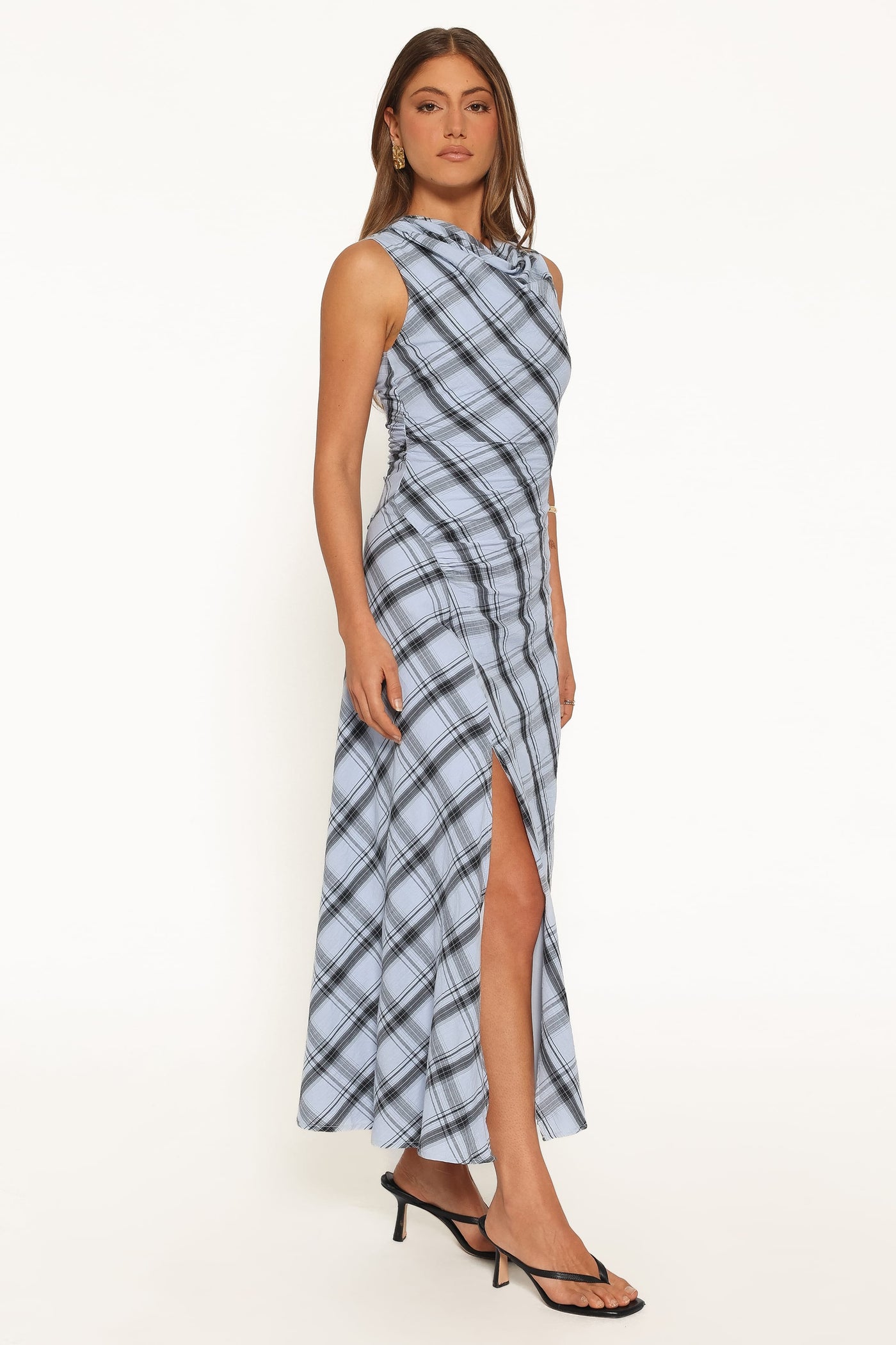 West Midi Dress - Icy Blue Plaid