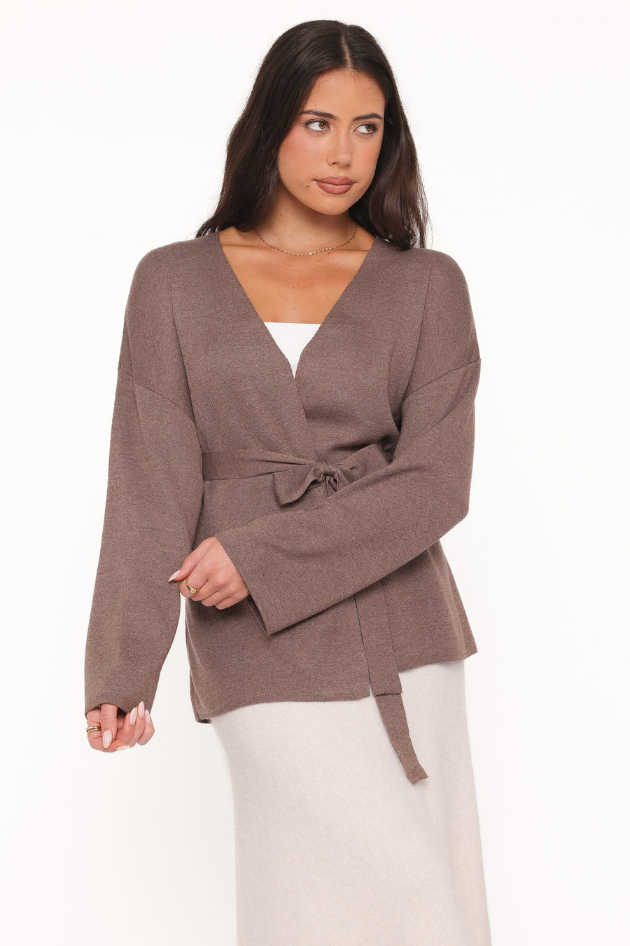 Mallory Wrap Cardigan - Brown