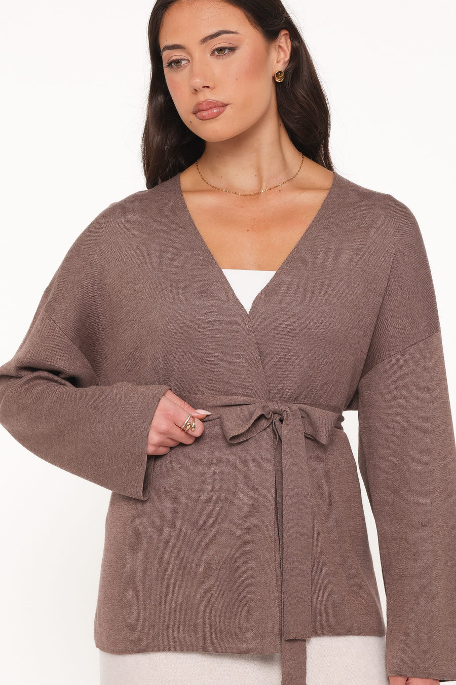 Mallory Wrap Cardigan - Brown